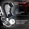Брелок карабин для ключей автомобиля Monblick с табличкой номера телефона, черный, серебро