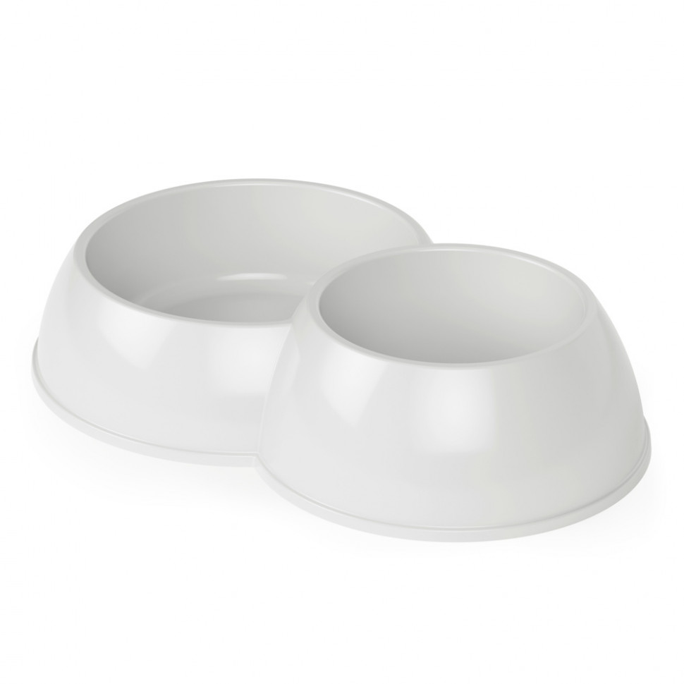 Миска для животных двойная ZOO PLAST ALTA 29,5 x 20 x 7 см, белая
