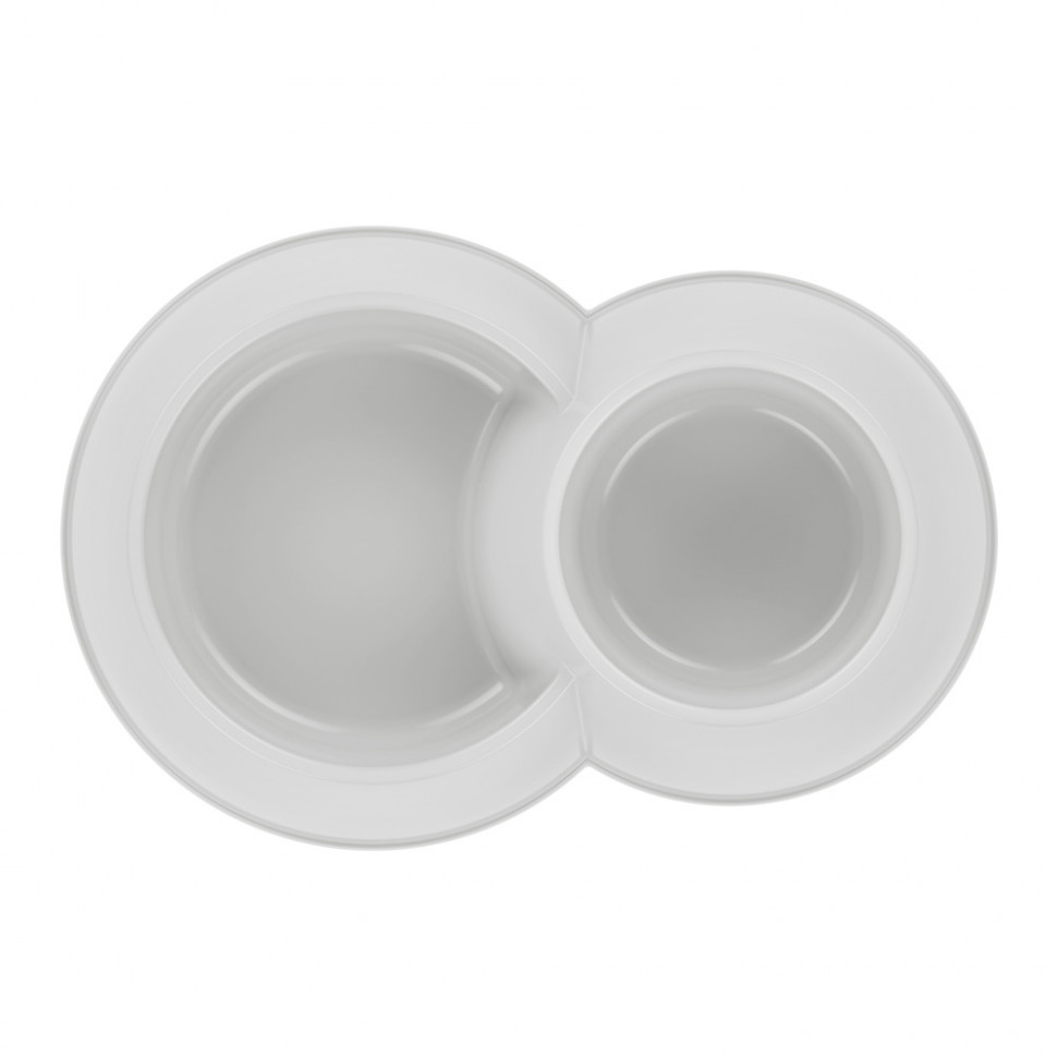 Миска для животных двойная ZOO PLAST ALTA 29,5 x 20 x 7 см, белая