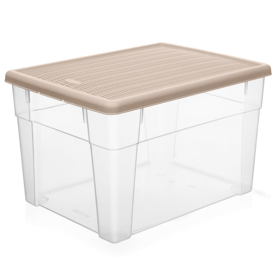 Контейнер ElfPlast Элеганс 20 л, прозрачный бежевый