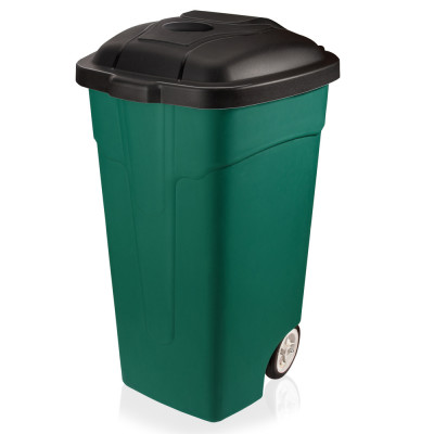 Бак для мусора на колёсах ElfPlast 105 л, тёмно-зелёный