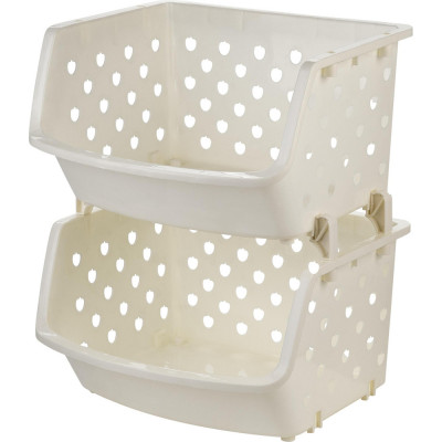 Корзины для овощей и фруктов Plastic Republic Keeplex 15 л, набор 2 шт, 35,5 x 32,5 x 43 см, серый