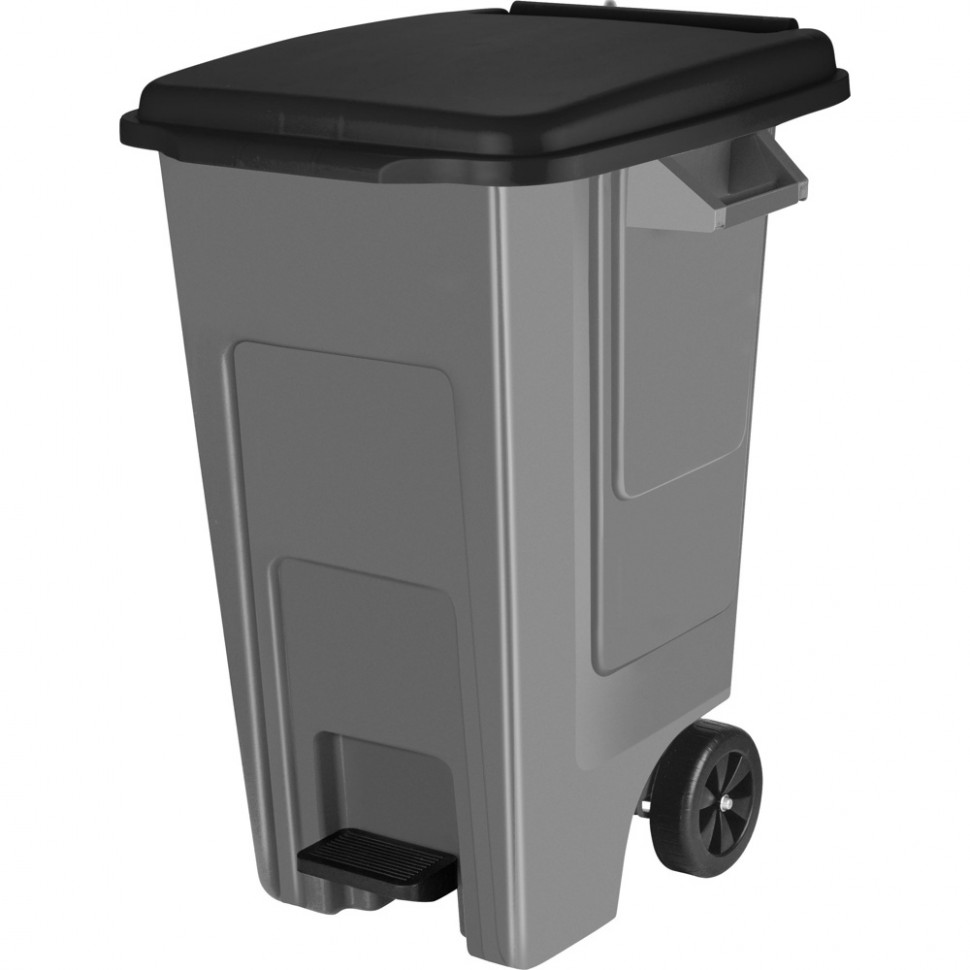 Бак для мусора на колёсах Plastic Republic Фристайл HDPE 130 л, серый