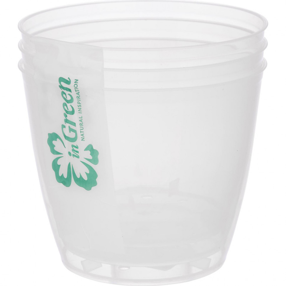 Горшок для рассады Plastic Republic InGreen, набор 3 шт, 1.4 л, белый
