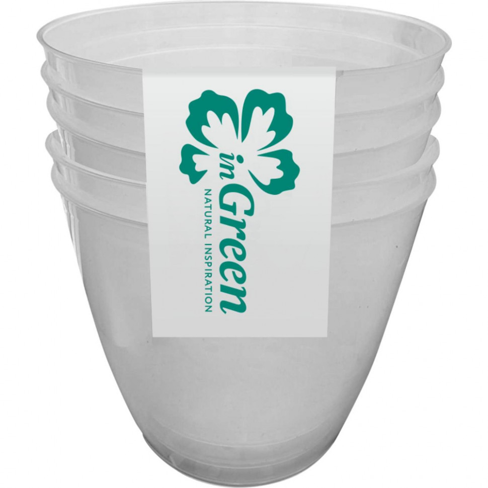 Горшок для рассады Plastic Republic InGreen, набор 5 шт, 0.7 л, серый